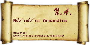 Nánási Armandina névjegykártya